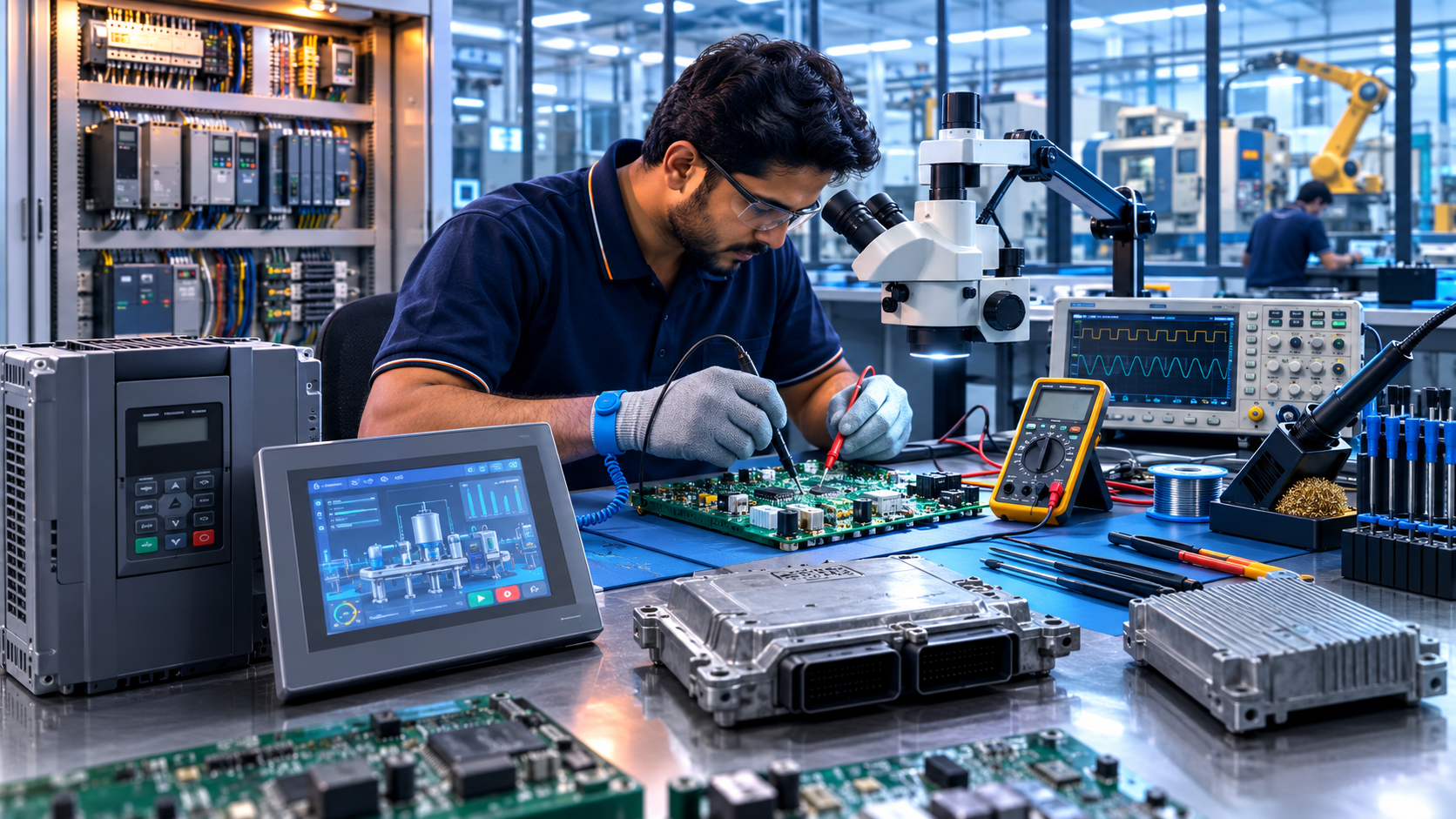 industrial vfd, hmi, ecu & ecm repaire