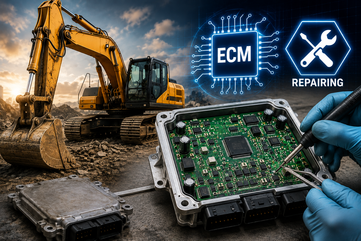 excavator ecm repair