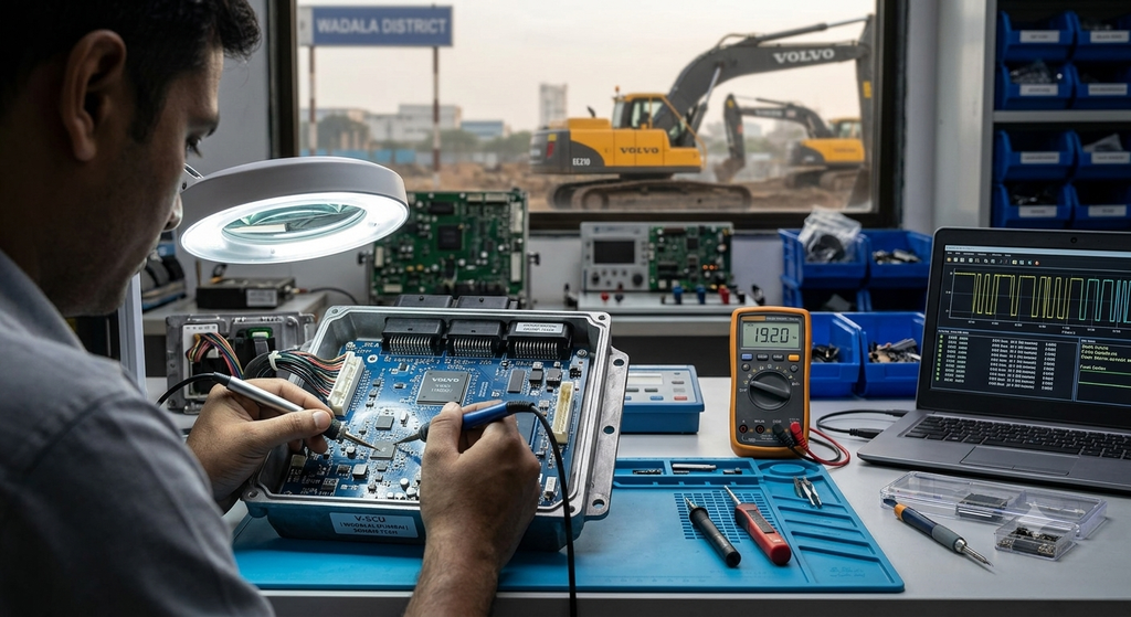 Volvo Excavator V-ECU & Display Repair | Soham Technologies Mumbai gemini generated image m35jfzm35jfzm35j
