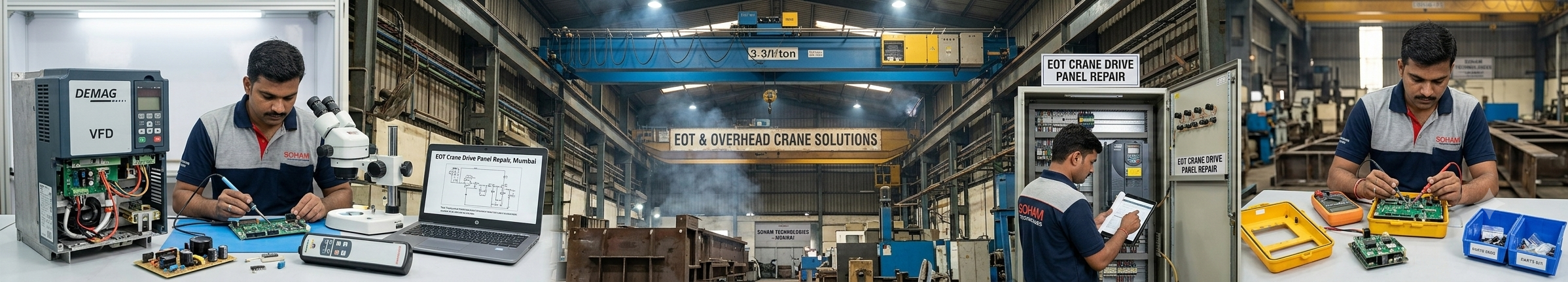 Expert Industrial Electronics Repair for Overhead & EOT Cranes | Soham Technologies soham technologies